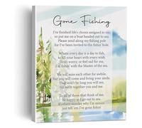 SSOPTMCB Watercolor Fishing Poem Canvas Art Gone Fishing Framed Wall Decor Inspirational Gift for Home Office Bedroom(Unframed,12x18inch(30x45cm))