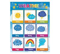SSOPTMCB Weather Educational for Toddlers, Preschool Classroom Wall Decor, My First Weather Chart with Sunny Rainy Snowy, Kindergarten Homeschool Learning Materials (Unframed,16x24inch(40x60cm))