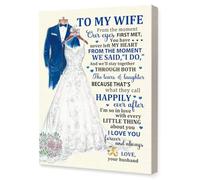 SSOPTMCB Wife Gift from Husband - To My Wife I Love You Forever Always Canvas Wall-Art, Romantic Christmas Birthday Anniversary Decor(Framed,08x12inch(20x30cm))