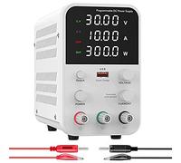 SSQUZA Alimentation de Laboratoire, Alimentation de Laboratoire DC Affichage LED à 4 Chiffres, Alimentation à Découpage Stabilisée,avec Pince Crocodile, Cordon de Test,USB Port,White220V-30V/5A