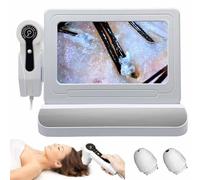 SSQUZA Analyseur De Cheveux De Diagnostic De Peau, 11 Pouces 50x 200x Type De Charge Numérique Microscope Cuir Chevelu Follicule Pileux Détecteur De Cheveux Analyseur Machine pour La Maison,Silver