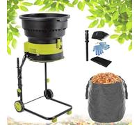 SSQUZA Broyeur De Feuilles électrique 2500w,Déchiqueteuse De Jardin sans Lame,Déchiqueteuse Broyeur De Compost Filaire Silencieuse,Taille De Coupe Réglable,pour Nettoyage Cour,30m*Powercord