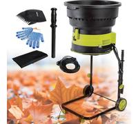 SSQUZA Broyeur Feuilles électrique 15 Amp 2500W,Broyeur Végétaux Jardin sans Lame,Rapport Réduction 17:1,Paillage Maximal Jusqu'à 55 Gal par Minute,Broyeur Déchets Jardin,30m*Powercord