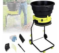 SSQUZA Broyeur Feuilles électrique Jardin avec Roues Et Sac Rangement,Broyeur Compost à Feuilles,8 000 TR/Min,Rapport Réduction 17:1,pour Le Nettoyage La Cour,Le Compostage,50m*Powercord