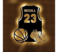 SSRUI Panneau néon LED personnalisé en jersey de basket-ball, décoration murale, alimentation USB, interrupteur à intensité variable, pour chambre à coucher, sportif, fête, bar, Noël, anniversaire
