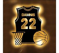 SSRUI Panneau néon LED personnalisé en jersey de basket-ball, décoration murale, alimentation USB, interrupteur à intensité variable, pour chambre à coucher, sportif, fête, bar, Noël, anniversaire