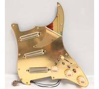 SSS Ensemble de pickguard pré-câblés pour guitare Fender Strat, 3 micros humbucker double rail, commutateurs fendus en bobine, interrupteur d'amélioration, kit complet de mise à niveau électronique de