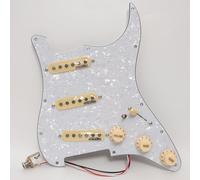 SSS Pickguard pré-câblé pour guitare Fender ST compatible avec les micros Wilkinson SSS Alnico 5 à bobine simple, pour guitare électrique Strat USA/Mexique (SN03)