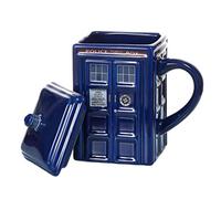 SSSGHH Mug Chat Docteur Who Tardis Police Box Céramique Tasse Tasse avec Couvercle Couvercle pour Thé Tasse À Café Drôle Creative Cadeau De Noël Présente Enfants Hommes Mug Personnalisable