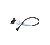 SilverStone SST-CPS05 - Mini SAS HD interne SFF8643 vers câble épais et protégé 4 SATA 7broches (avec bande latérale), Mini SAS HD boîtier/contrôleur vers 4 SATA cible/panneau arrière, 0.5M