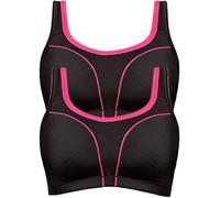 Ssua Lot de 2 Soutiens-gorge de Sport sans Armature 7897 Noir-Rose FR 110 B