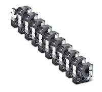 SSUMCUWR Rouleau de Ruban d'étiquettes Flexible en Nylon, Compatible avec 18488 18489 18490 18491 5200 4200, 10 pièces(19mm Black on White)