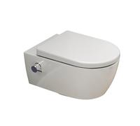 SSWW WC Taharet - Avec Robinetterie et siège amovible Softclose | Douche WC suspendu | WC avec fonction bidet | Hygiénique | Alpha sans bord | 540 x 360 x 330 mm