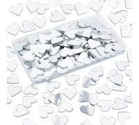 SSyang 200 Pièces Tuiles de Miroir de Coeur, 2cm Mini Miroir Adhésif Petits Carreaux de Mosaïque de Miroir Carré Acrylique Carreaux de Miroir Artisanal pour de Cuisine Murale Fête des Mères (Argent)