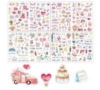 SSyang 220 Pcs Stickers Anniversaire, Autocollant Mariage, Stickers Scrapbooking, Autocollant Anniversaire, Stickers Mariage, Stickers Saint Valentin, pour Mariage, Anniversaire, Saint Valentin