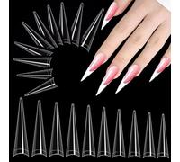 SSyang 500 PCS Capsules Ongles, Ongle Pose, Stiletto Long Nail Tips, Faux Ongles Longs Et Clairs, Faux Ongles Long, Capsule Ongle Gel, pour Les Studios de Manucure, Débutants, Diy