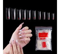 SSyang 500 PCS Capsules Ongles, Semi-couverte Nail Tips, Faux Ongles Et Clairs, Faux Ongle, Capsule Ongle Gel, pour Les Studios de Manucure, Débutants, Diy
