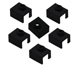 SSyang 6 Pièces Chaussettes en Silicone pour Imprimante 3D, Imprimante 3D Silicone, Housse de Chaussettes en Silicone Résistant a la Chaleur, pour Ender 3 S1, Ender 3 S1 Pro, Ender 3 S1 Plus(Noir)