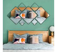 SSyang 7 Pièces Miroir Stickers Muraux Décor,Décoration D'autocollant Mural Miroir Acrylique,Autocollants Miroir pour Salle de Bain,80 * 55cm,pour Maison Salon Chambre Décor(Argent)