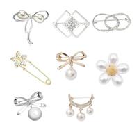 SSyang 8 Pièces Broche Bowknot Artificielle, Broche de Fixation Vintage pour Femmes, pour Pull, Châles et Robes, Cadeaux pour Les Filles