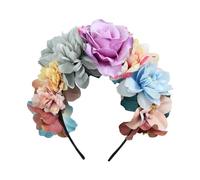 SSyang Couronne Fleur Cheveux, Fleur Bandeau Tiare, Fleur Fille Accessoires pour Cheveux, Rose Fleur Feuille Bandeau, Couronne de Fleurs, Serre Tete Fille, pour Festivals, Mariages, Fêtes