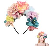 SSyang Couronne Fleur Cheveux, Fleur Bandeau Tiare, Fleur Fille Accessoires pour Cheveux, Rose Fleur Feuille Bandeau, Couronne de Fleurs, Serre Tete Fille, pour Festivals, Mariages, Fêtes