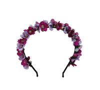 SSyang Fleur Artificiel Mariée Serre Tête, Serre-Tête à Couronne de Fleurs Mexicaines, Bandeau à Cheveux Fleur Couronne Guirlande, pour Fille et Femme Bridal Hairband Floral Garland Headpiece(Violet)