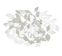 SSyang Lot de 200 Miroirs Artisanaux en Forme de Losange 2.54 * 1.27cm Mini Carreaux de Miroir en Verre Antiadhésifs pour Travaux Manuels, Murs, Portes, Décorations (Argent)