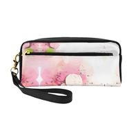 SSYGHT Color Fragment Paper Print Leather Petite trousse de maquillage - Trousse de toilette de voyage pour femme, trousse de maquillage réutilisable avec fermeture éclair, noir, taille unique,