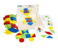 sszxmy Blocs de Construction en Bois avec Motif de Tangram Miroir | Jouet de construction STEM, jouet éducatif, jouet de motricité fine