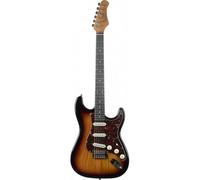 EKO GUITARS - Guitare électrique ST-400, corps Pawlonia, manche érable, clavier Laurel, 3 micros simple-bobine, pont vintage trémolo, 22 touches, couleur Sunburst