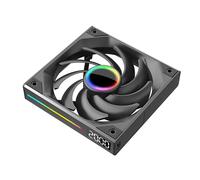 ST-ALL-IN-ONE ARGB PC Fan,Single Frame Fan Unit with Speed Display (1,BK,AL)