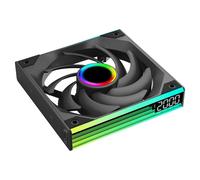 ST-ALL-IN-ONE ARGB PC Fan,Single Frame Fan Unit with Speed Display (1,BK,Infinite Mirror)