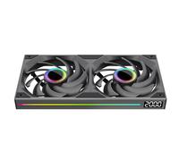 ST-ALL-IN-ONE ARGB PC Fan,Single Frame Fan Unit with Speed Display (2,BK,AL)