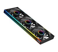ST-ALL-IN-ONE ARGB PC Fan,Single Frame Fan Unit with Speed Display (3,BK RF,Infinite Mirror)
