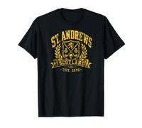 St. Andrews Scotland Golf Chardons/Couronne dorée vieillie T-Shirt