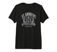 St. Andrews Scotland Golf Chardons/Couronne Gris Vieilli T-Shirt Haut de Gamme