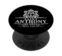 St Anthony Le Grand abbé Moine catholique PopSockets PopGrip Adhésif