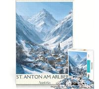 St. Anton Am Arlberg Puzzles 1000 pièces | 38x52cm Modèles à assembler soi-même jouets à monter soi-même cadeaux uniques pour un anniversaire ou Noël
