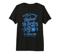 St. Augustin Florida Retro Hotrod Surf Design T-Shirt Haut de Gamme
