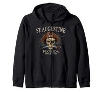 St. Augustine Florida Pirate Skull Since 1565 Ivoire Sweat à Capuche