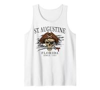 St. Augustine Florida Pirate Skull Since 1565 Noir Débardeur