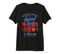 St. Augustine Florida Retro Hotrod Surf Design Vieilli T-Shirt Haut de Gamme