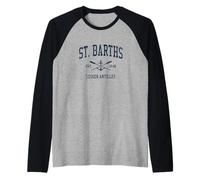St. Barths Vintage Navy Croisé Rames & Ancre Bateau Manche Raglan