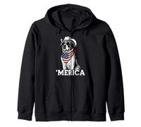 St. Bernard Drapeau Américain Bandana Chapeau Cowboy Lunettes de Soleil Sweat à Capuche