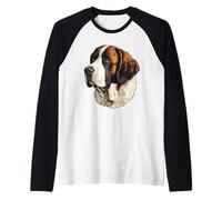 St. Bernard - Portrait de tête de Chien de Saint Hubert Classique Manche Raglan