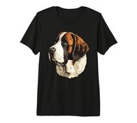 St. Bernard - Portrait de tête de Chien de Saint Hubert Classique T-Shirt Haut de Gamme
