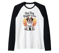 St. Bernard Retro Sunset - Big Dog Bigger Love Manche Raglan