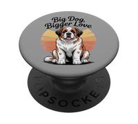 St. Bernard Retro Sunset - Big Dog Bigger Love PopSockets PopGrip Adhésif