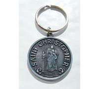 ST Christophe irlandaise en étain Porte-clés en métal dans une boîte cadeau